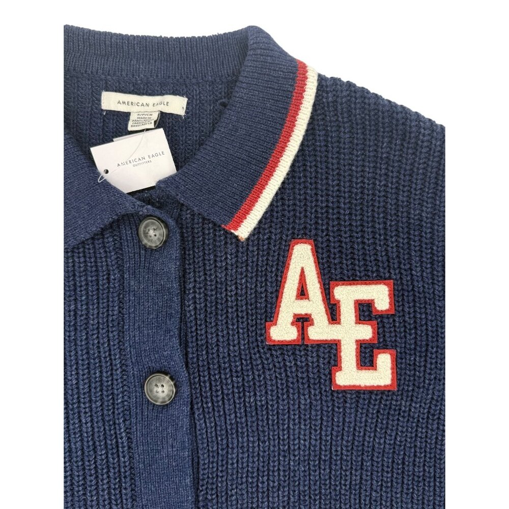 NWT American Eagle Cropped Letterman Cardigan Jacket • Y2K Preppy Collegiate S/M - Picture 5 of 16